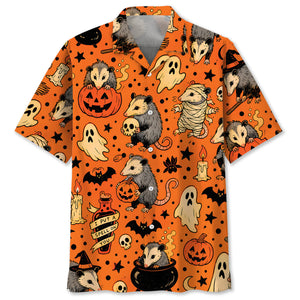 Funny Opossum Halloween Hawaiian Shirt