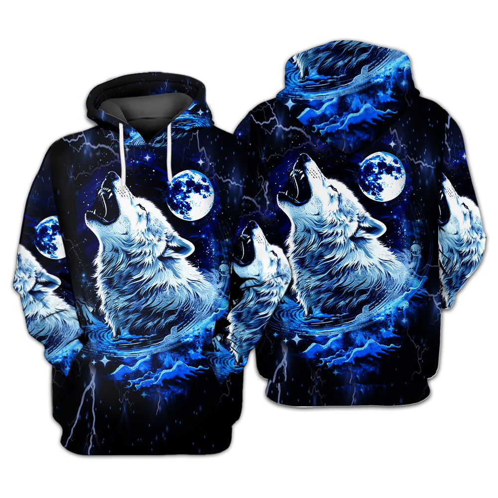 Mystical Wolf Howing Art All Over Print Shirt