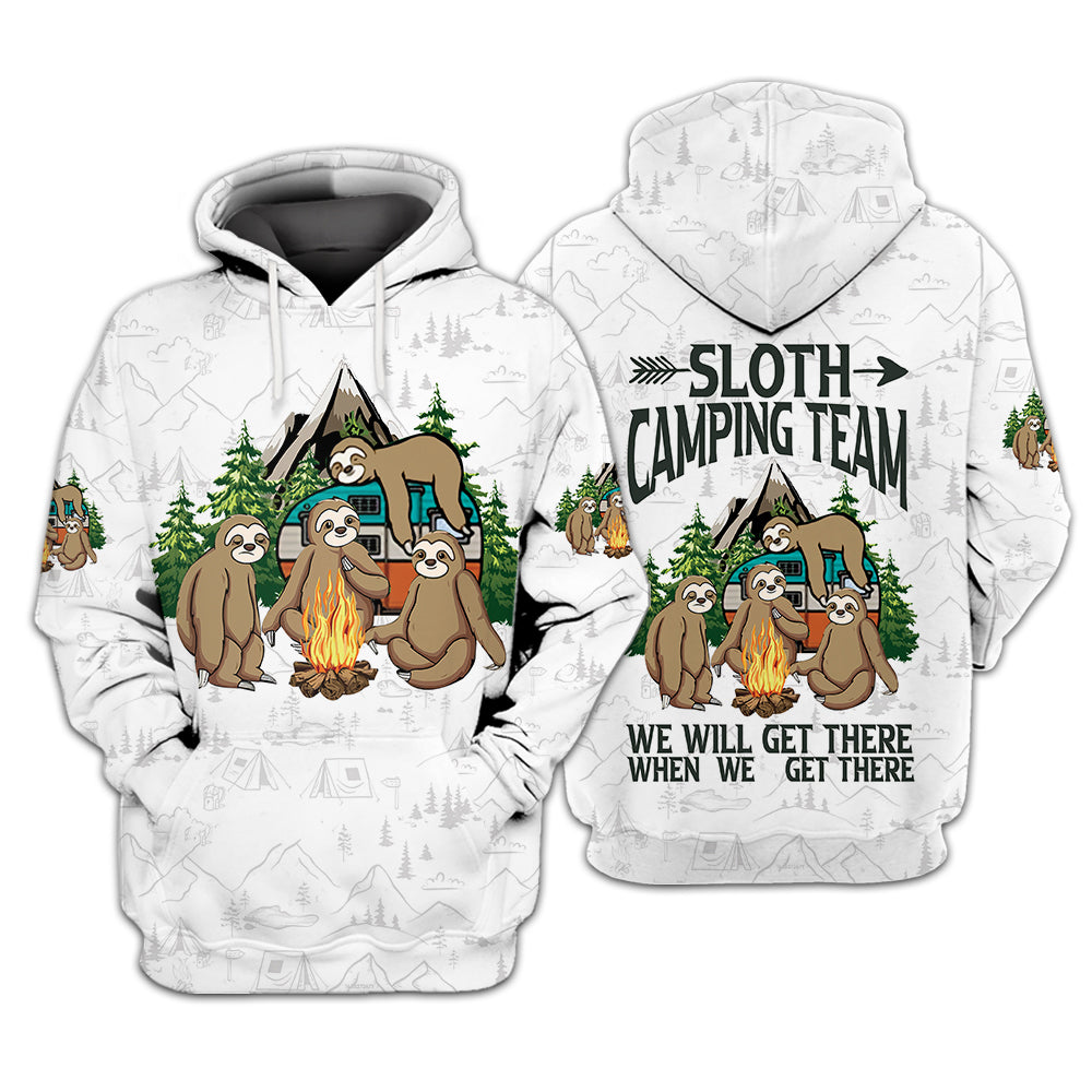 Sloth Camping Team We Will Get There When We Get There All Over Print Shirt