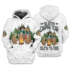 Sloth Camping Team We Will Get There When We Get There All Over Print Shirt