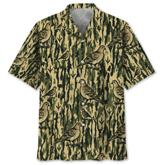 Dove Stripe Camouflage Hawaiian Shirt