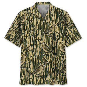 Dove Stripe Camouflage Hawaiian Shirt