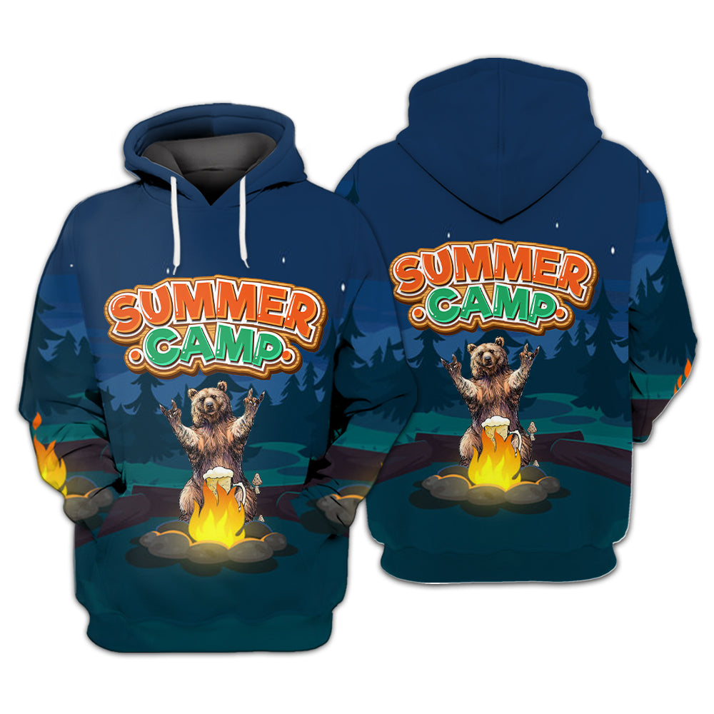 Summer Camp Grizzly Bear All Over Print Shirt
