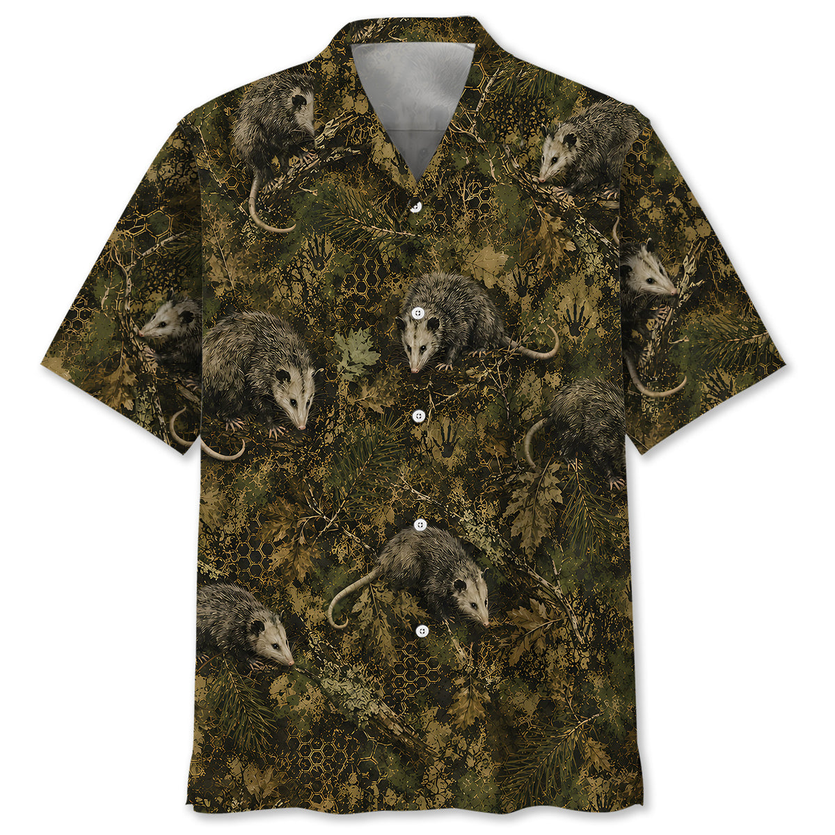 Opossum Hex Camo Hawaiian Shirt