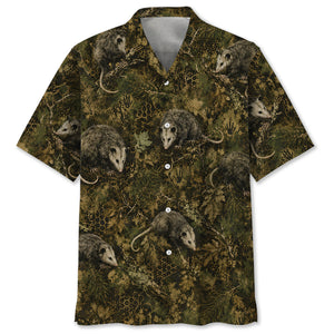 Opossum Hex Camo Hawaiian Shirt