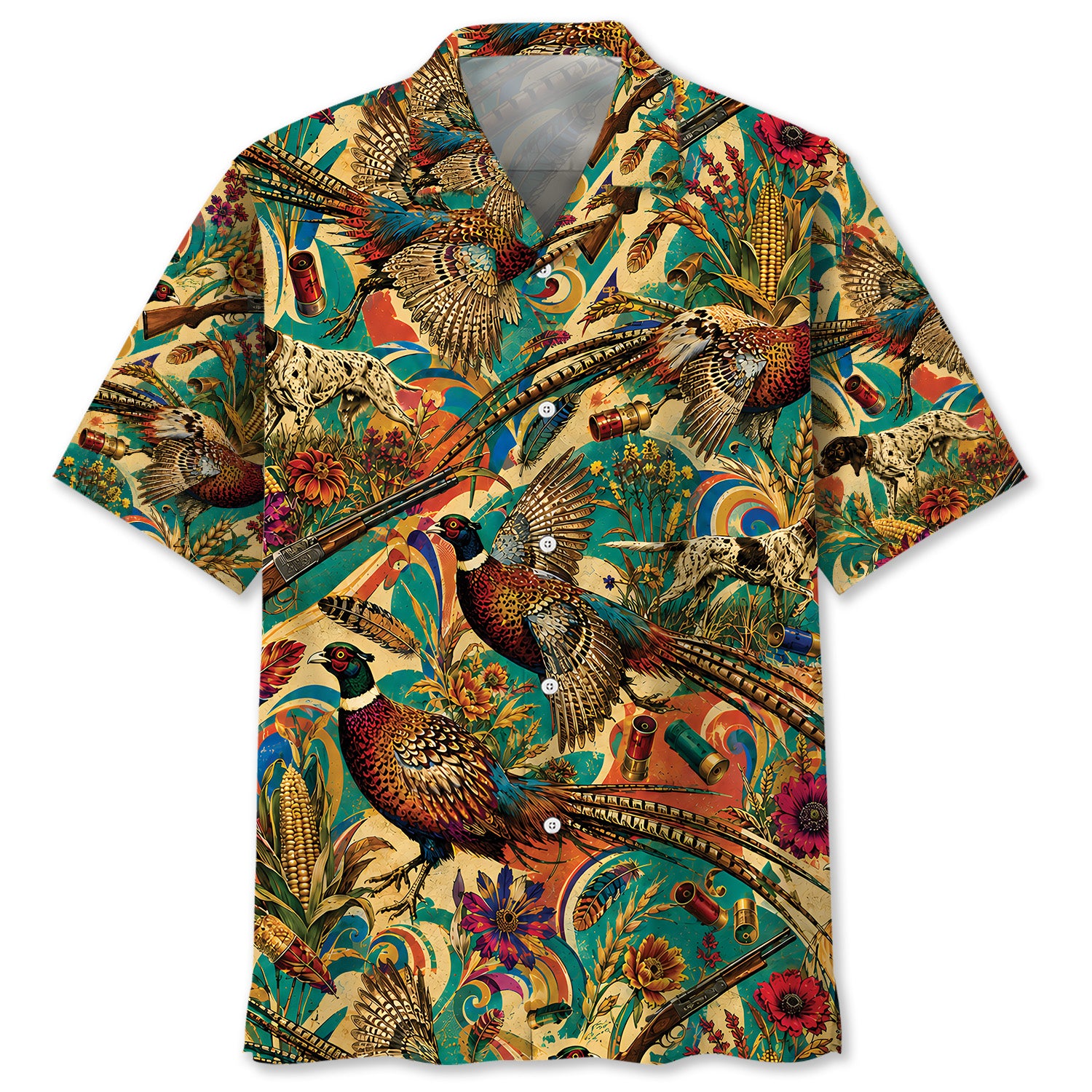 Psychedelic Pheasant Hunting Hawaiian Shirt