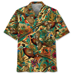Psychedelic Pheasant Hunting Hawaiian Shirt