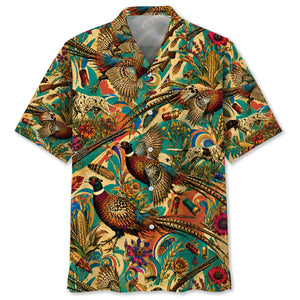 Psychedelic Pheasant Hunting Hawaiian Shirt