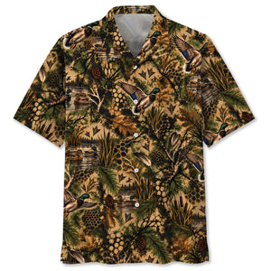 Duck Hunting Hex Camo Hawaiian Shirt