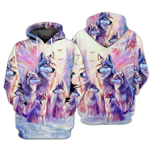 Wolf Family Art All Over Print Shirt