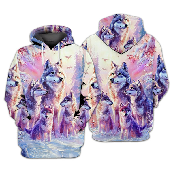 Wolf Family Art All Over Print Shirt