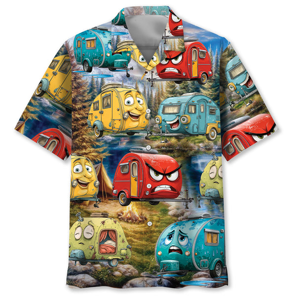 Funny Teardrop Trailer Hawaiian Shirt