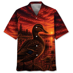 Duck Hunting Burnt Sky Hawaiian Shirt