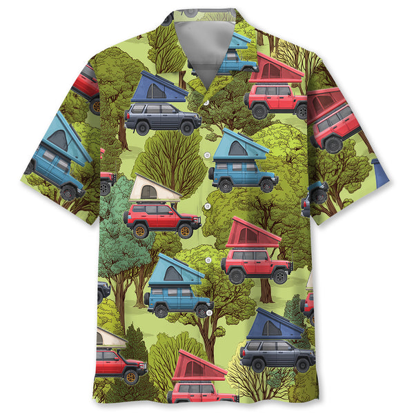 Funny Pop-Up Camper Car Hawaiian Shirt