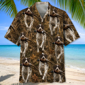Camouflage English Pointer Running With Pheasant Hunting Hawaiian Shirt