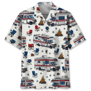 America Class B Motorhome Hawaiian Shirt