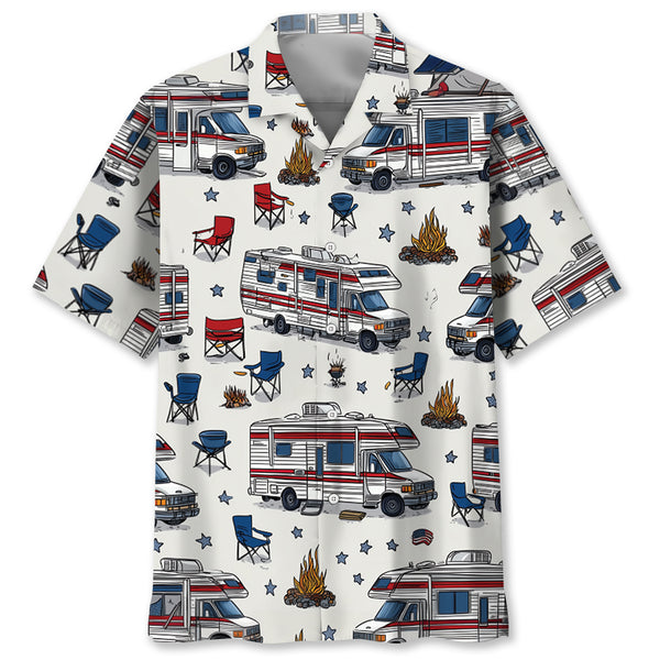 America Class B Motorhome Hawaiian Shirt