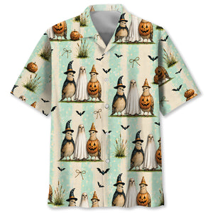 Dove Ghost Pumpkin Halloween Hawaiian Shirt