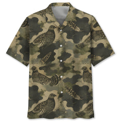 Grouse Camouflage Graphic Pattern Hawaiian Shirt