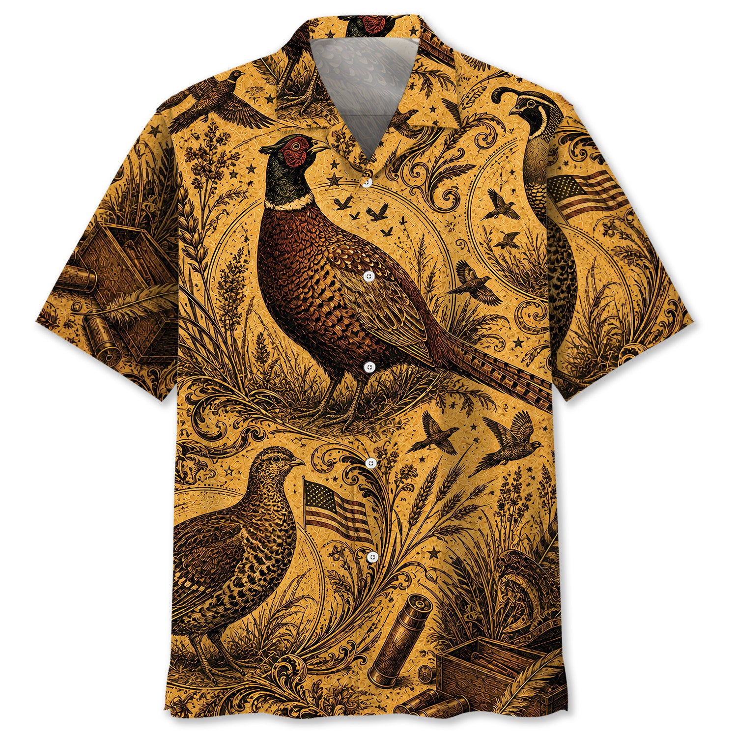 Upland Bird Hunting Legend Vintage Art Hawaiian Shirt