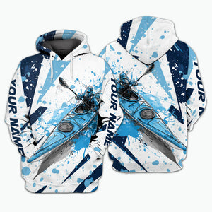 Custom Name Kayaking Blue All Over Print Shirt