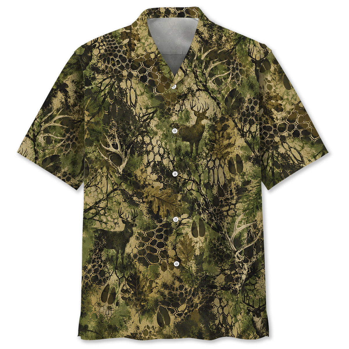 Deer Hunting Hex Camo Hawaiian Shirt