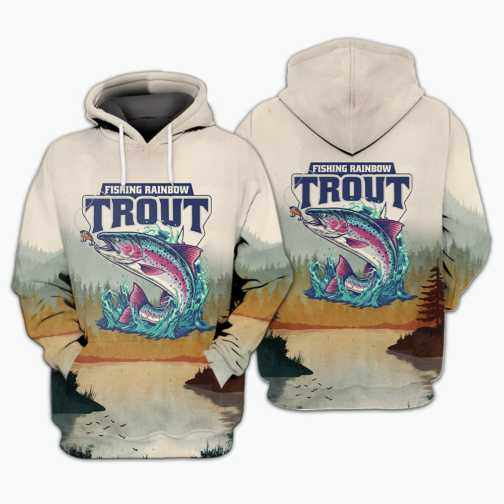 Trout Fish Lover Vintage All Over Print Shirt