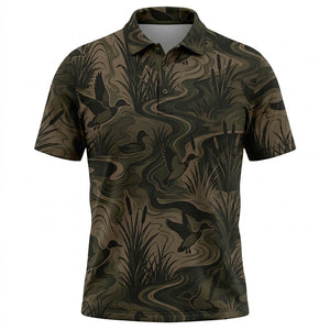Camouflage Duck Hunting Men Polo Shirt