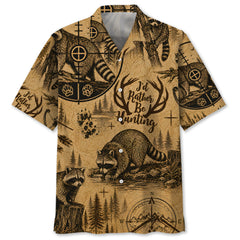 Raccoon I'd Rather be Hunting Hawaiian Shirt