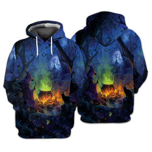 Witch’s Campfire Cauldron  All Over Print Shirt