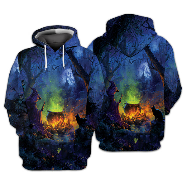 Witch’s Campfire Cauldron  All Over Print Shirt