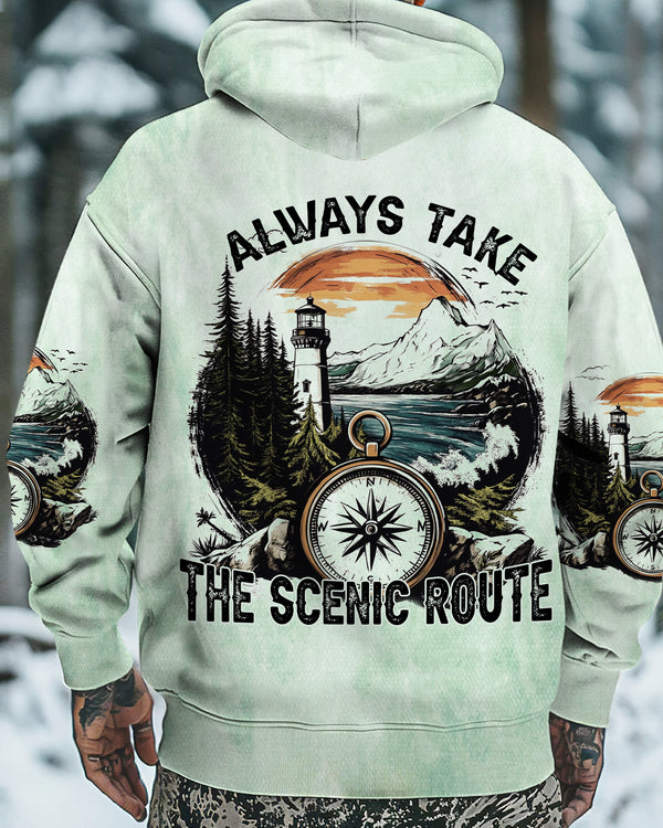 Always Take The Scenic Route All Over Print Shirt