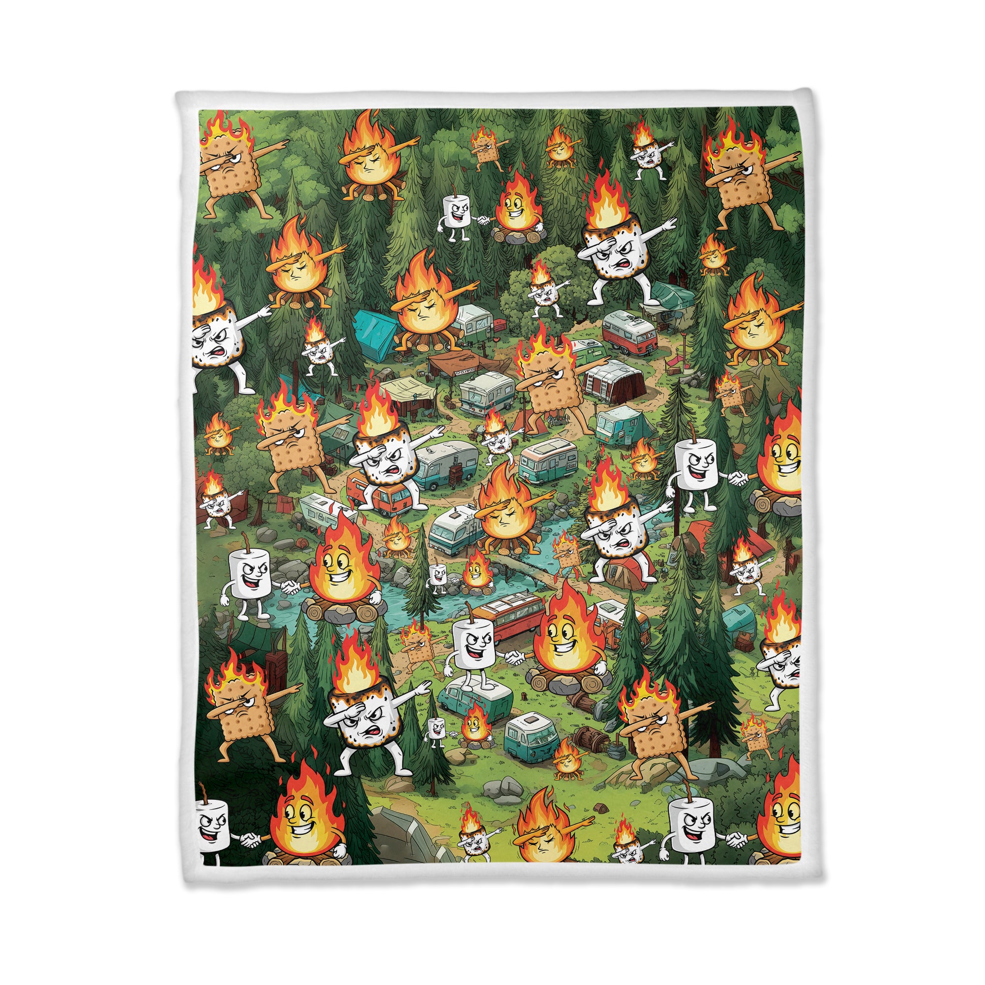 Burnt Marshmallow Camping Fleece Blanket Collection