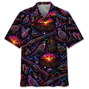 Midnight Dove Hunting Neon Hawaiian Shirt