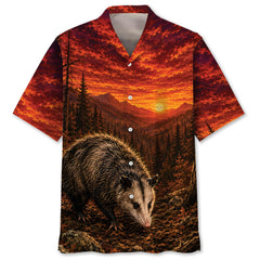 Opossum Hunting Burnt Sky Hawaiian Shirt