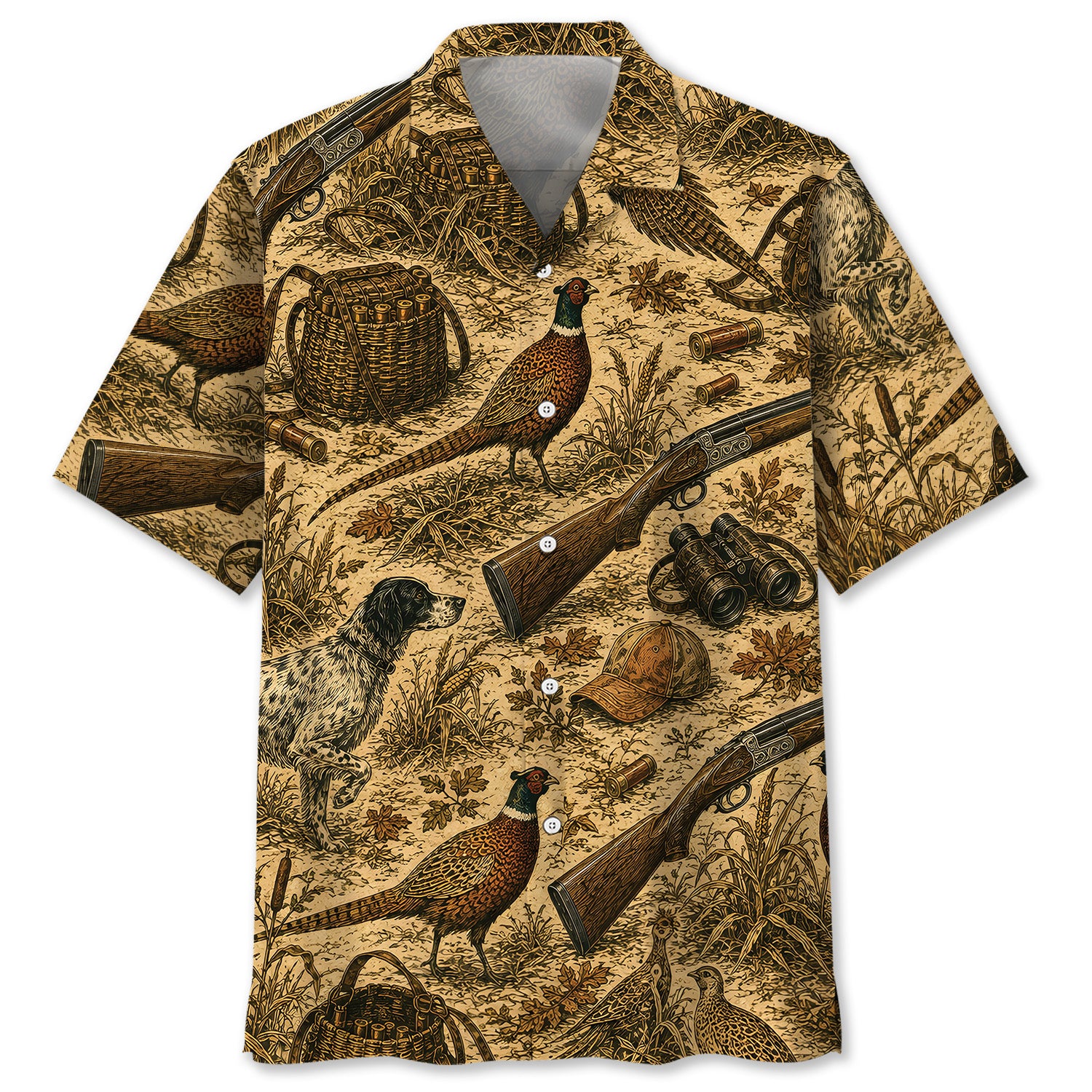 Vintage Pheasant Hunting Hawaiian Shirt