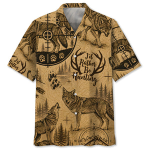 Coyote I'd Rather Be Hunting Hawaiian Shirt