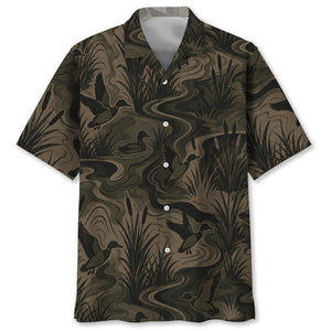 Camouflage Duck Hunting Hawaiian Shirt