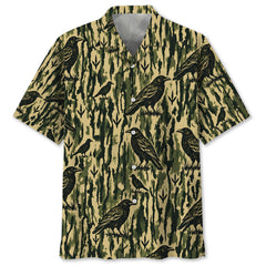 Crow Stripe Camouflage Hawaiian Shirt