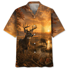 Deer Hunting Nature Hawaiian Shirt