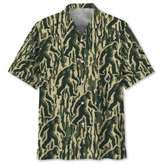 Bigfoot Stripe Camouflage Hawaiian Shirt