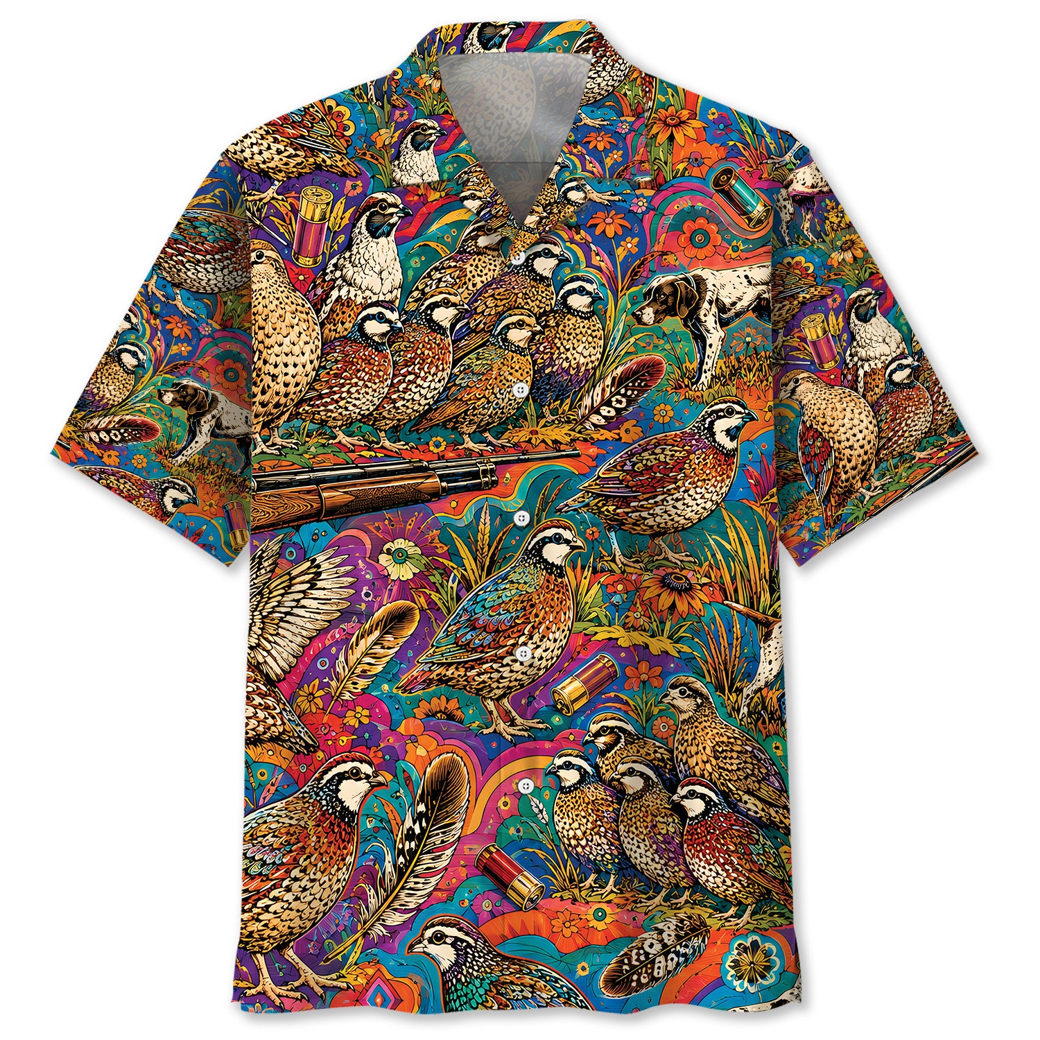 Psychedelic Quail Hunting Hawaiian Shirt