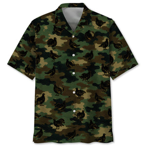 Grouse Camouflage Millitary Hawaiian Shirt