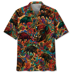 Psychedelic Hog Hunting Hawaiian Shirt