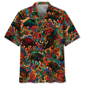 Psychedelic Hog Hunting Hawaiian Shirt