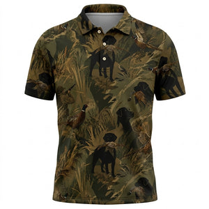 Wild Pheasant Retriever Camouflage Polo Men Shirt