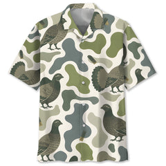 Grouse Camouflage Hunting Funny Pattern Hawaiian Shirt