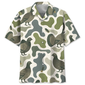 Grouse Camouflage Hunting Funny Pattern Hawaiian Shirt