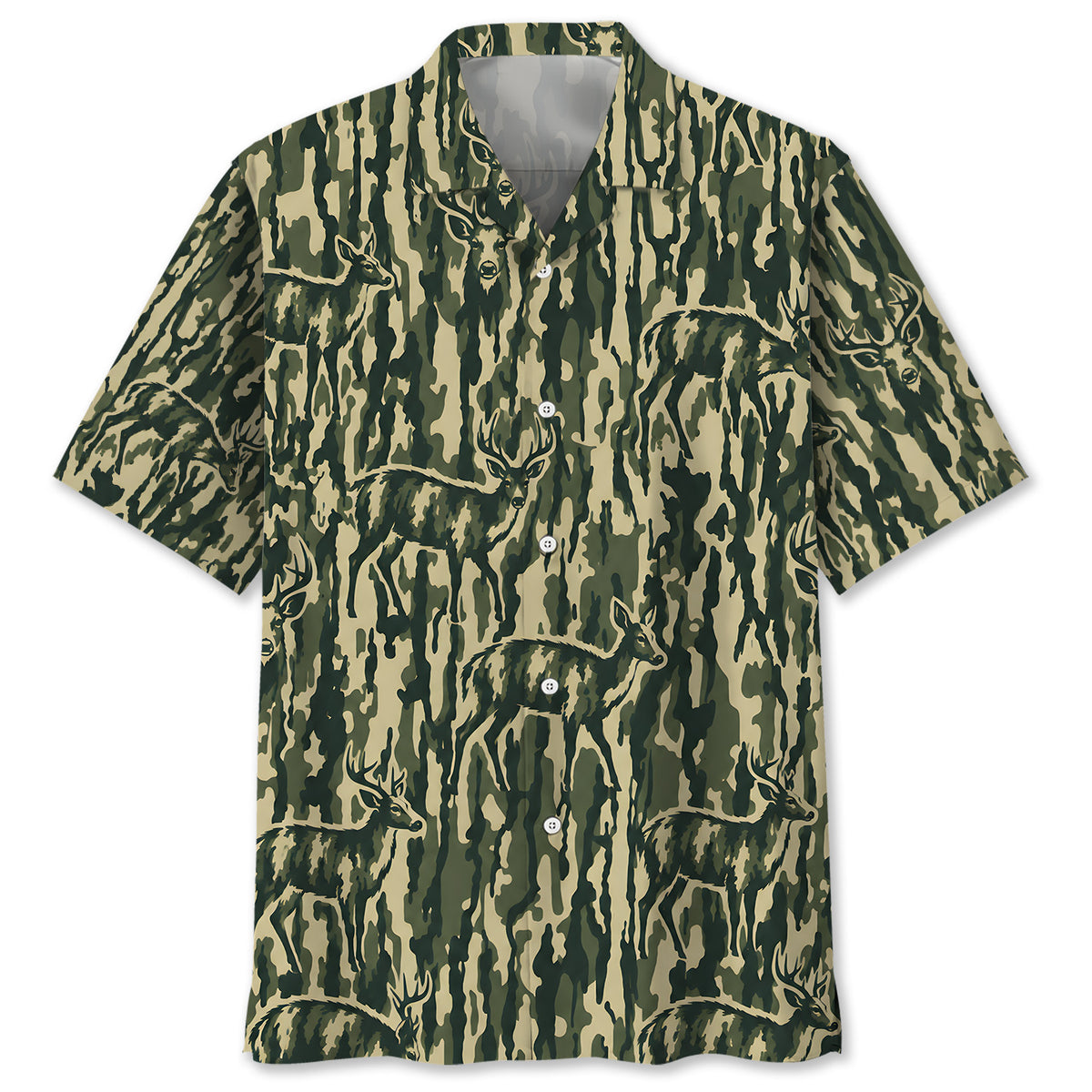 Deer Stripe Camouflage Hawaiian Shirt