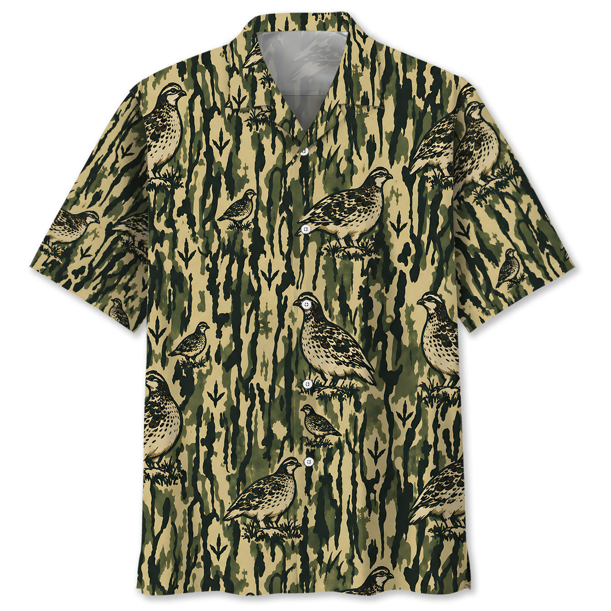 Ptarmigan Stripe Camouflage Hawaiian Shirt